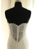 Strapless Eyelash Lace Mermaid Long Wedding Dress